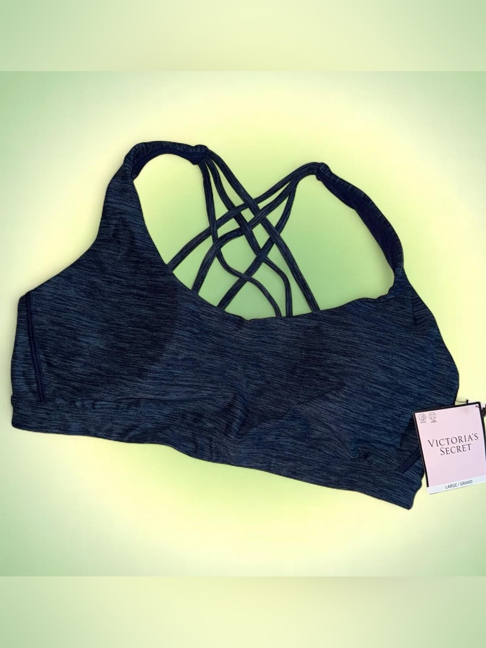 Victoria's Secret Dark Heathered Blue Strappy Sports Bralette